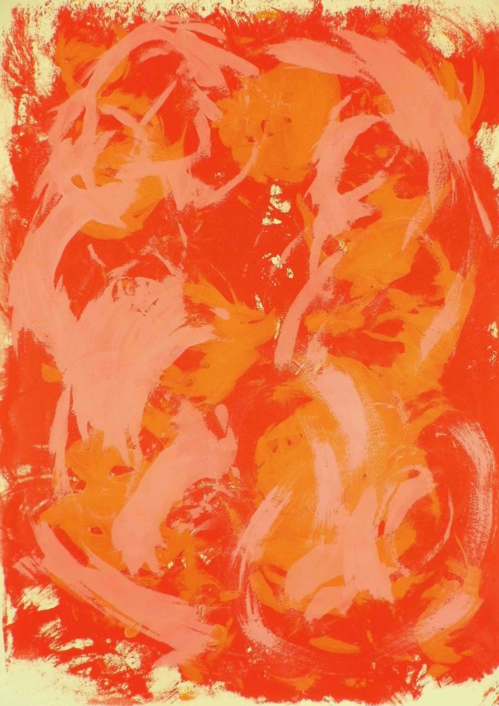 Red, Orange and Soft Pink, Rag Marks