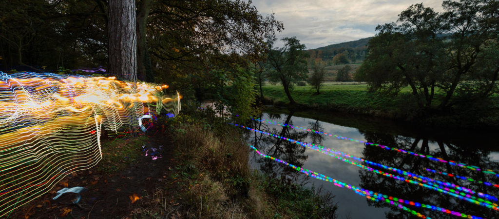 Derwent Pulse light flow and electric parade, Darley Dale, 2014