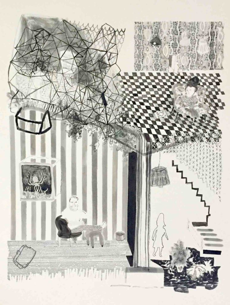 Living Rooms, Ink on paper