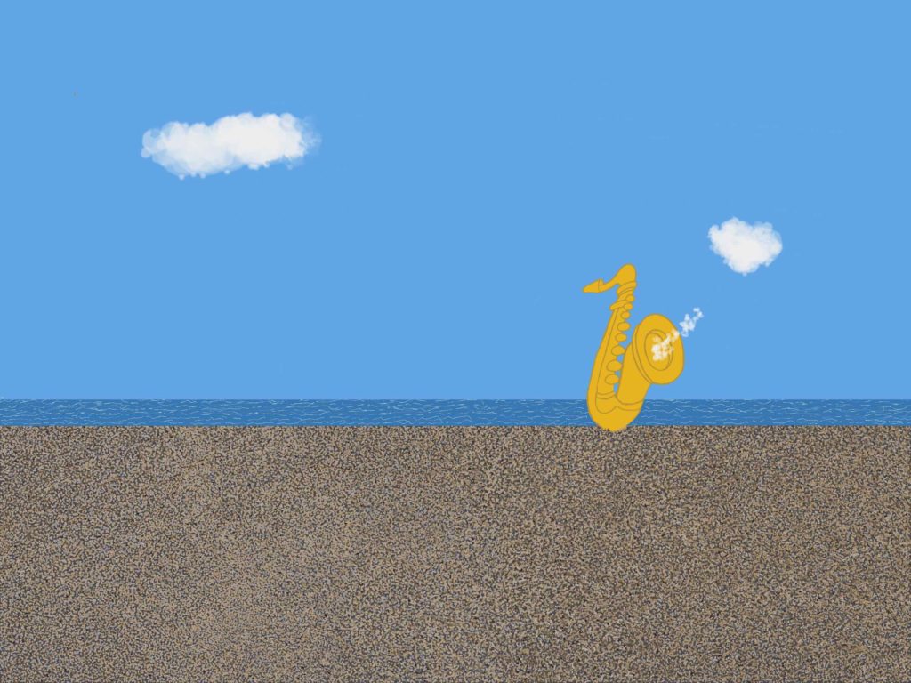 Saxophone on beach