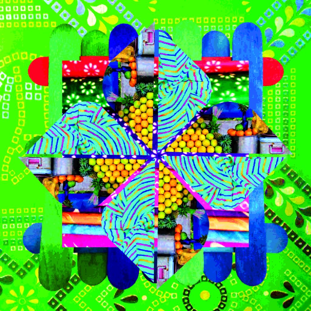 Khush Kali, Sari and Fruit from the series Baroda, Baroda, 2015