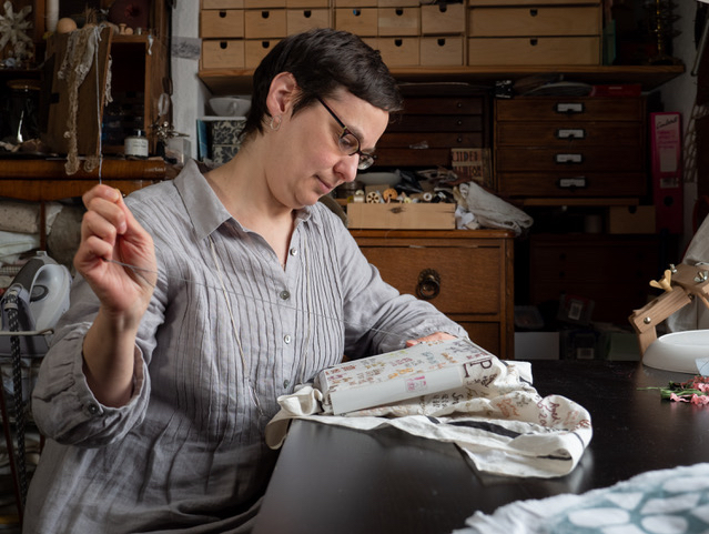 In the studio. Photo credit: Geoff Broadway