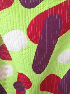Laura McCafferty, Detail of the quilted appliqe textile panel for Wirkswirth Festival, from the series 'Mismash-Rehash-Megamix' (2017)