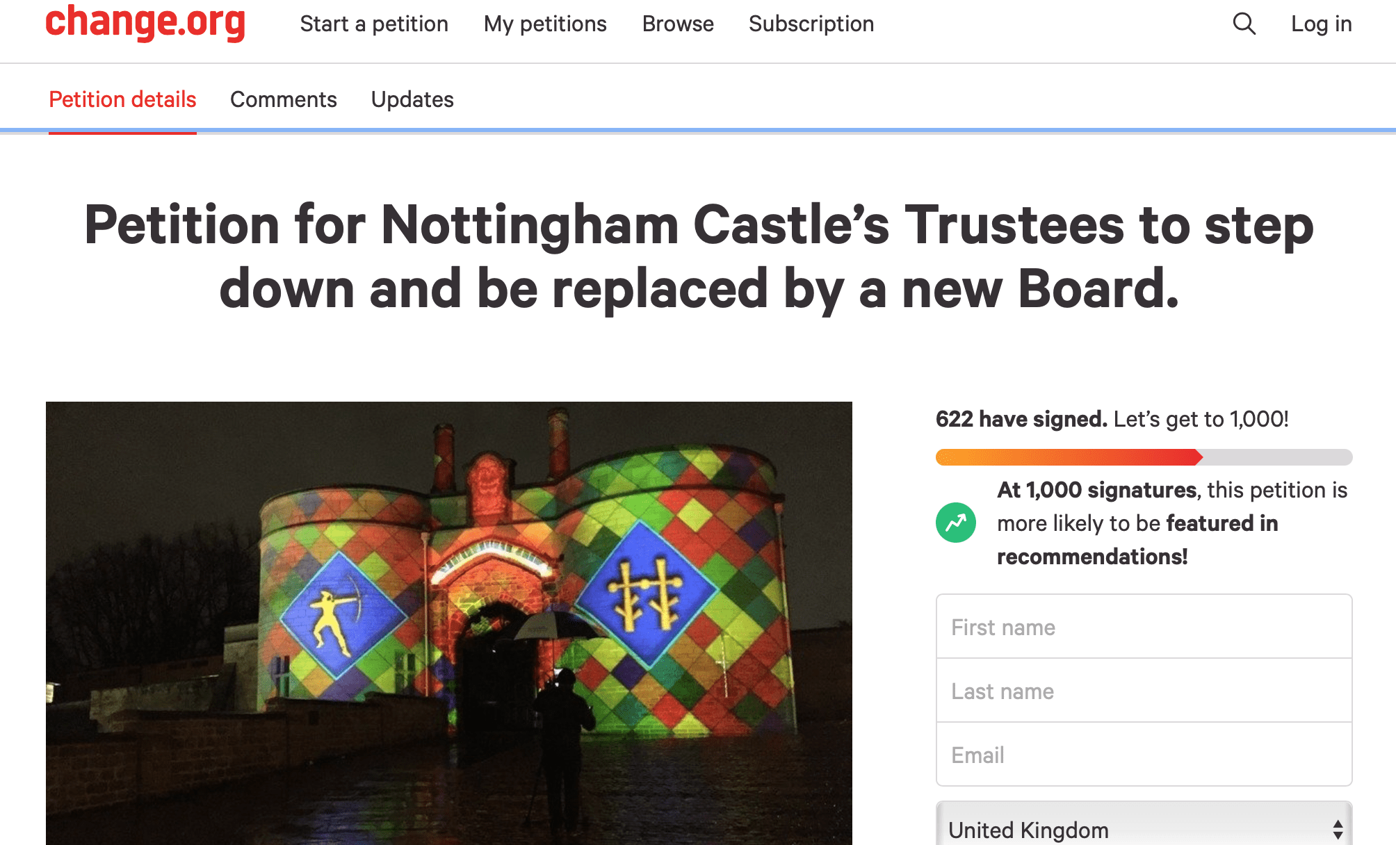Letter from CVAN EM Addressing Nottingham Castle Trust Board of Trustees