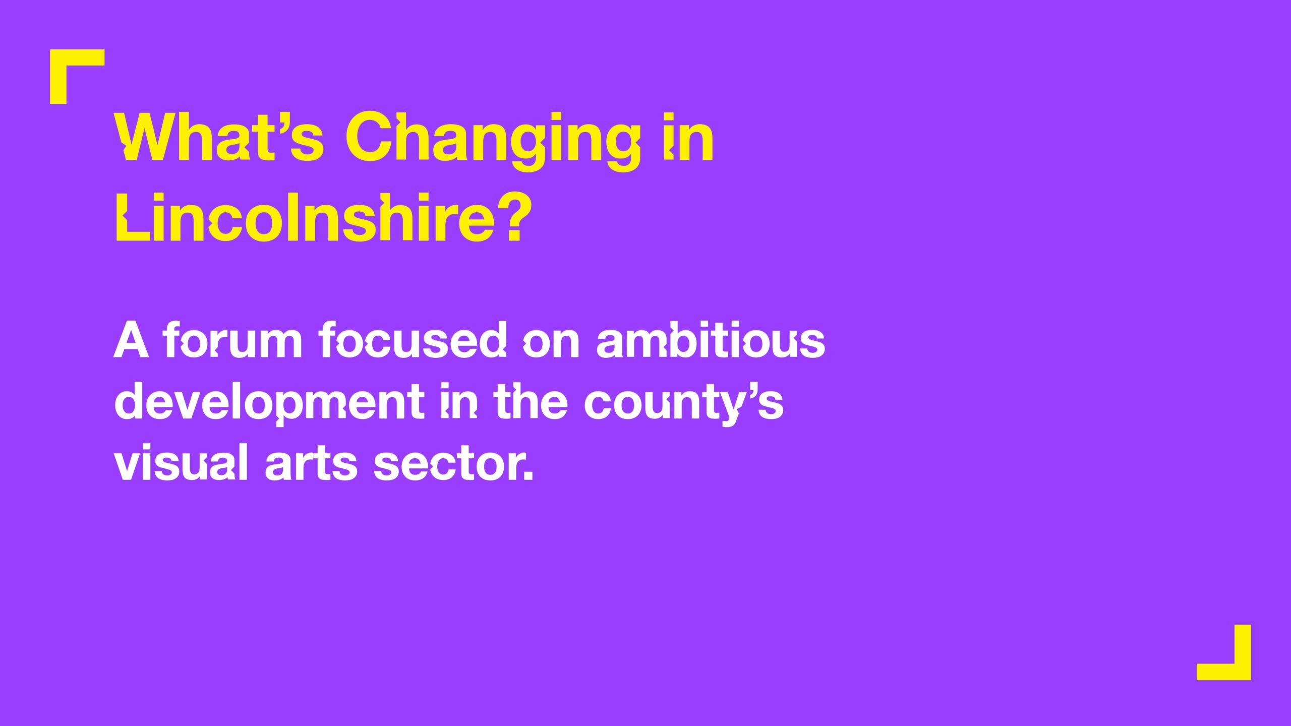 What’s Changing in Lincolnshire – A forum focused on ambitious development in the county’s visual arts sector.